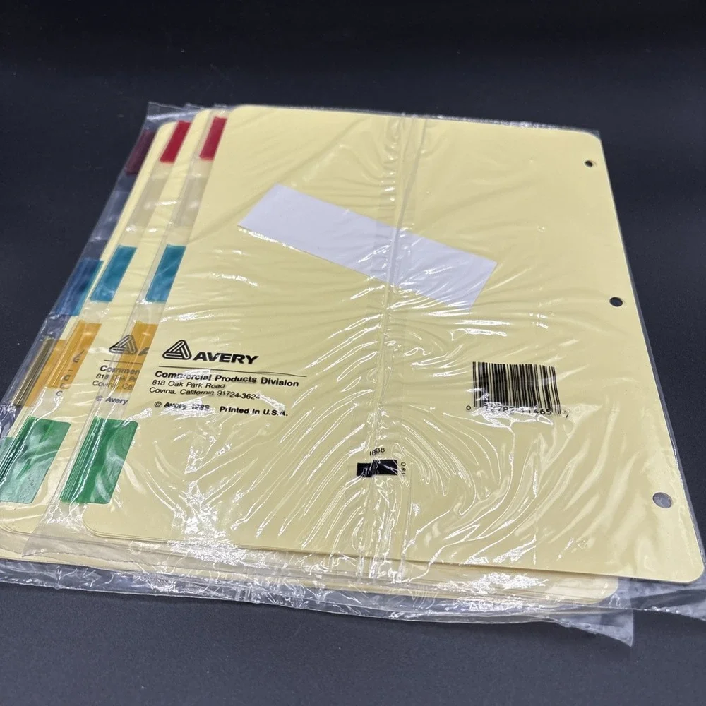 Avery Index Leaf Dividers‎ 8.5X 11 Tabs 5 Multi Colors LOT OF 3 Binder Separator